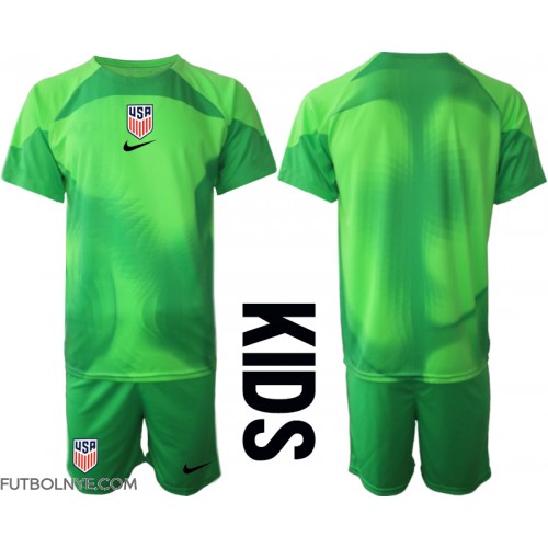 Camiseta Estados Unidos Portero Visitante Equipación para niños Mundial 2022 manga corta (+ pantalones cortos)
